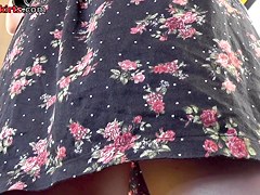 Hawt legs up flowered costume of blond