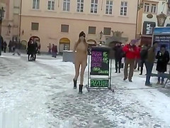 Holly freezing her tits off in Prague 2