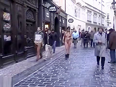 Holly freezing her tits off in Prague 2