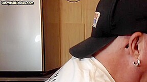 Homemade gloryhole DILF sucks cock in BJ and HJ closeup