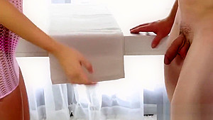 Horizontal gloryhole babe