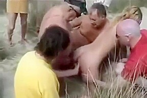 Horny Girlfriend with Strangers at nude beach