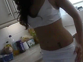 Horny Slut Wants To Put Some Clothes Into The Washing Machine