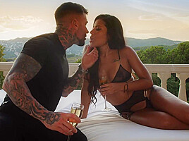Horny brunette Andrea Retali passionately fucked outdoors