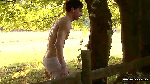 Horny college buff jocks wild outdoor gay anal fucking
