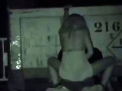 Horny couple fucking hard by the pear