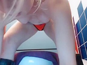 Horny teen 18+ in toilet