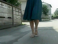 Hot Asian babe bound and screwed outdoors