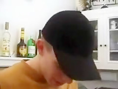 Hot Blonde Strokes Cock