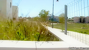 Hot Latina going to get anal outdoors