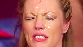 Hot Looker Gets Cumshot On Her Face Gulping All The Jizz