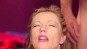 Hot Looker Gets Cumshot On Her Face Gulping All The Jizz