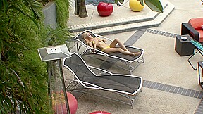 Hot blonde masturbating by the pool when she got a hard guest by Smokin Hot teens 18+