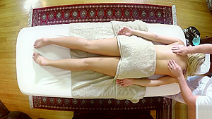 Hot blonde oily massage