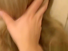 Hot blonde with glasses banged