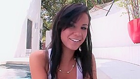 Hot buxomy teenage tart Tanner Mayes in rough deepthroat face fucking porn video in public