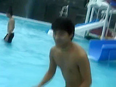 Hot girls Mai Sakurai and Rara Motofuji in bikini playing at the pool