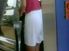 Hot neighbour milf with transparent skirt