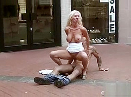 Hot sex in front of a store