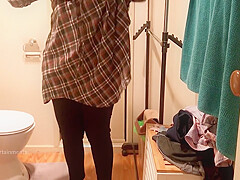 Housewife Changing Dress - Striptease In Bra And Panty