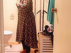 Housewife Changing Dress - Striptease In Bra And Panty