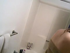 I caught my cute guest on hidden in the shower