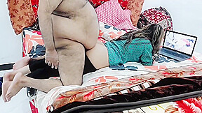 Indian Real Stepsister Caught From Behind While Watching Hindi Porn On Laptop