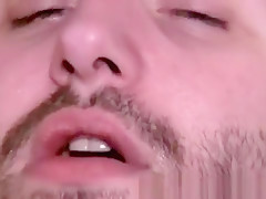 Interracial black hunk gives white guy cum facial
