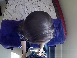 Irresistable succubus lures you in with a blowjob and handjo