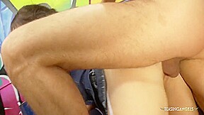 Irresistible Brunette Girl Makes A Big Cock Disappear In Her Trimmed Pussy