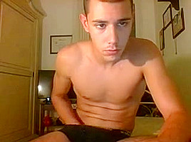 Italian Cutie Selfsucking Licking Feet 1st Time On Cam