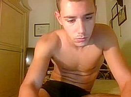 Italian Cutie Selfsucking Licking Feet 1st Time On Cam