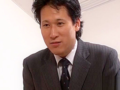 Japanese chick finger fucked in an office threesome