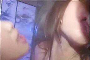 Japanese lesbians kissing on the street then in a hotel room