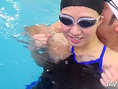Jav888 Japanese Swimmer Has Her Hairy Pussy Creampied