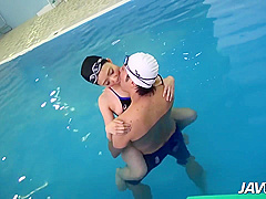 Jav888 Japanese Swimmer Has Her Hairy Pussy Creampied