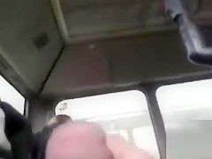 Jerking on the bus and filming the action