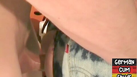 Jizzed German stud bareback fucked in amateur closeup sex