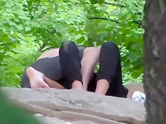 Kissing and fingering in the park
