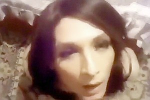 Latin Tgirl Takes Massive Facial