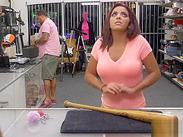 Latina with big tits and bad attitude gets fucked in pawn shop (xp15608)