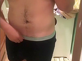 Latino masturbating in the bathroom