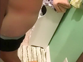 Latino masturbating in the bathroom