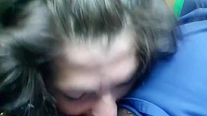 Lazy bitch sucks cock