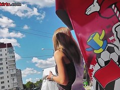 Lengthy legged teenie up petticoat on the web camera