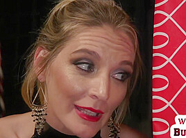 Lesbian dominas strapon fuck Christmas submissive MILF