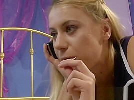 Lezdom mistress punishing bondaged teen 18+