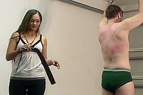 Lily whips him hard