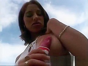 Linda Leggins is outdoors in her backyard getting