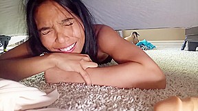 Little Asian Maid Gets Stuck Under Bed